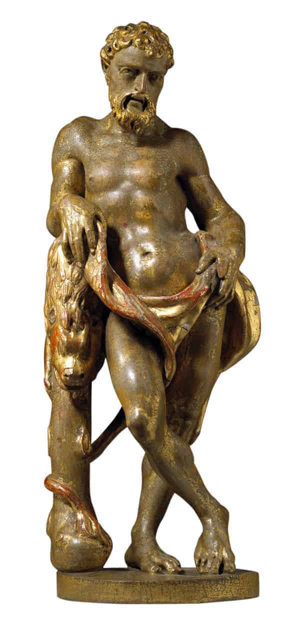Late Renaissance Carved Giltwood Statue Of Hercules