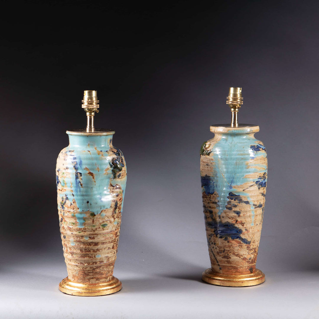 A pair of late Edo Japanese vases now as lamps