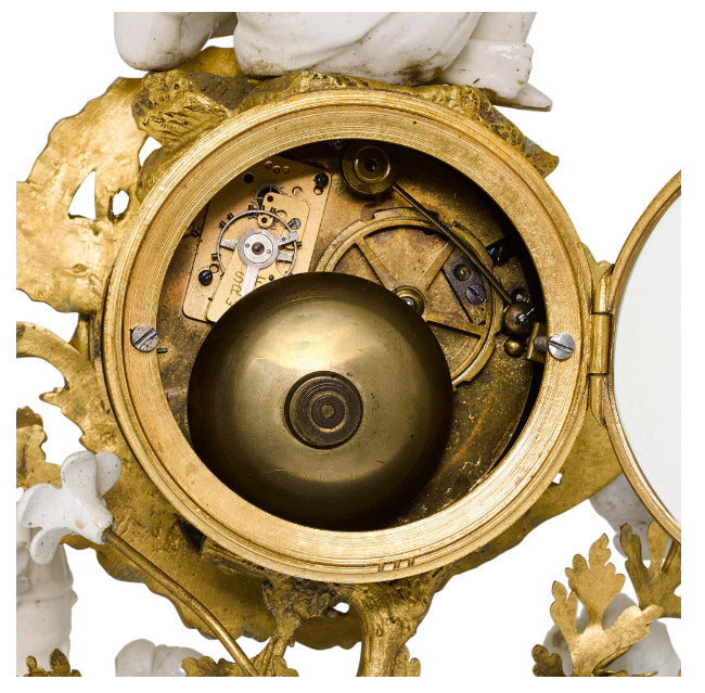 Chinoiserie Rococo Blanc de Chine Mantel Clock