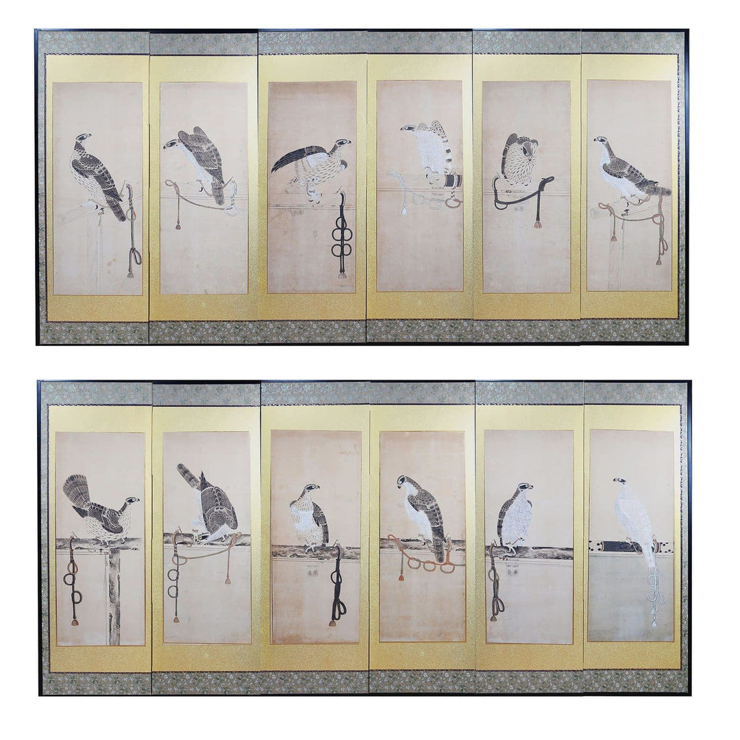 Set of Two Japanese Hawk Screens
