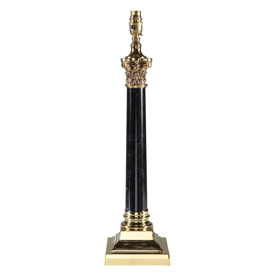 Corinthian Marble Column Lamp With Polished Bases