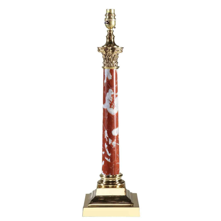 Corinthian Marble Column Lamp With Polished Bases