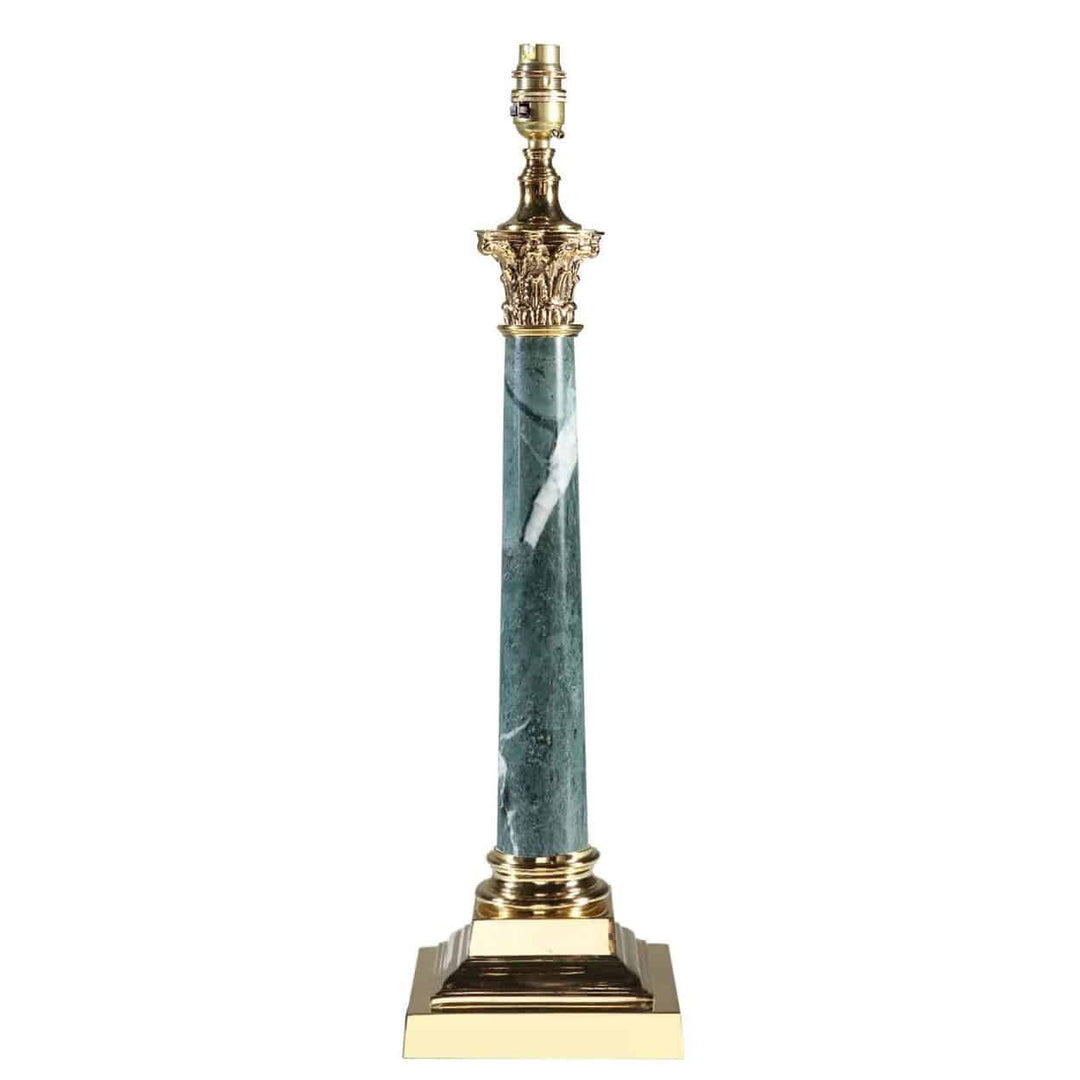 Corinthian Marble Column Lamp With Polished Bases