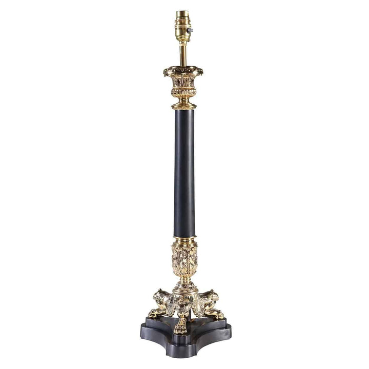 Tall Black Tripod Fluted Column Lamps