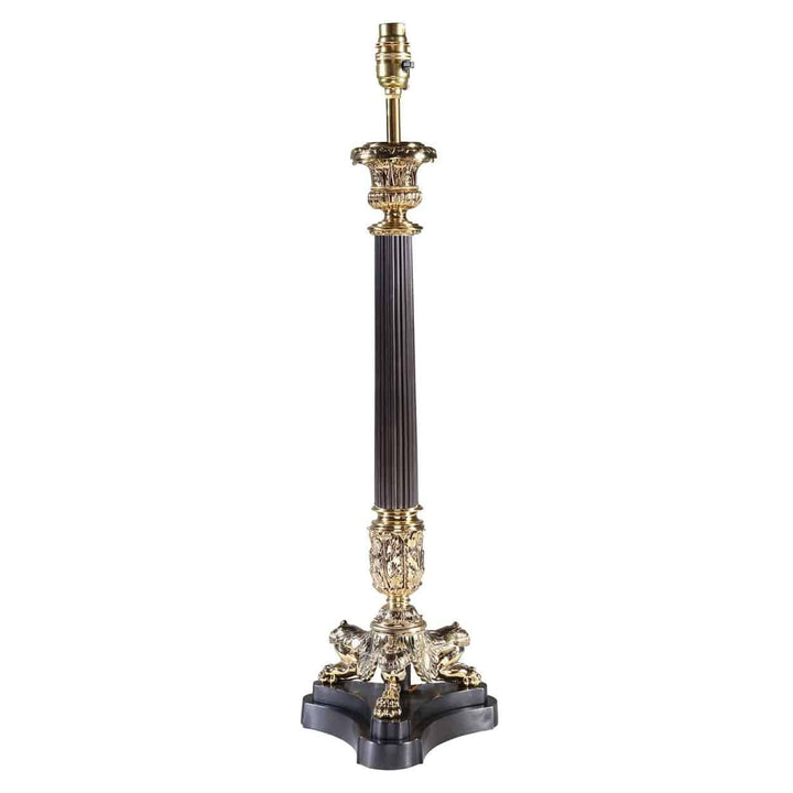 Tall Black Tripod Fluted Column Lamps
