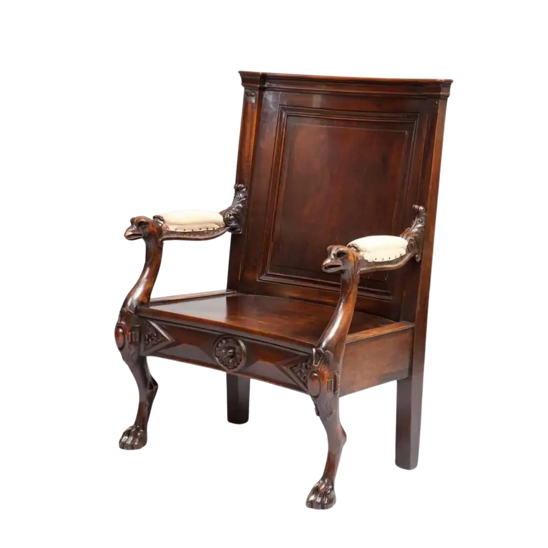 Solid Walnut English Armchair | 19th Century