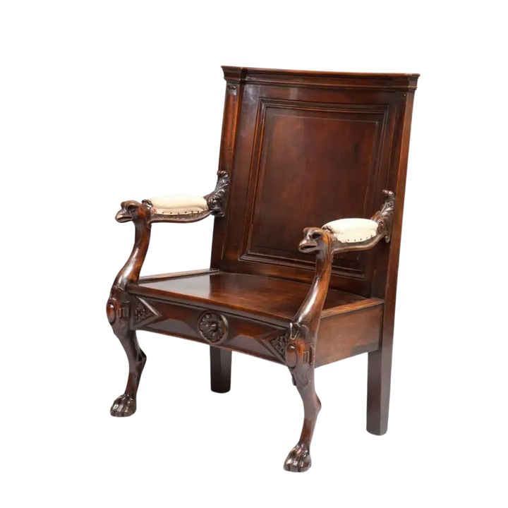Solid Walnut English Armchair | 19th Century