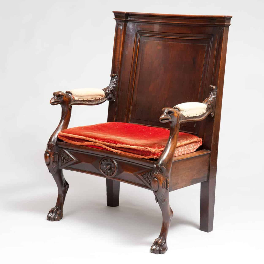 Solid Walnut English Armchair | 19th Century