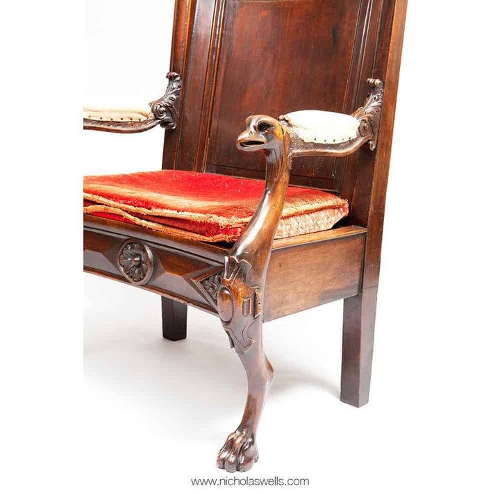 Solid Walnut English Armchair | 19th Century