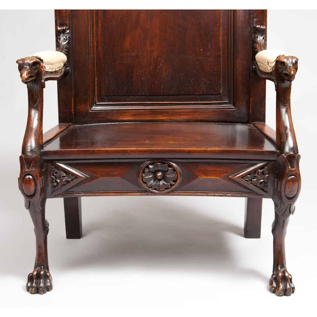 Solid Walnut English Armchair | 19th Century