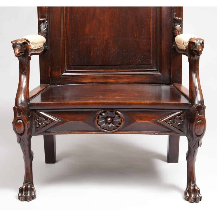 Solid Walnut English Armchair | 19th Century