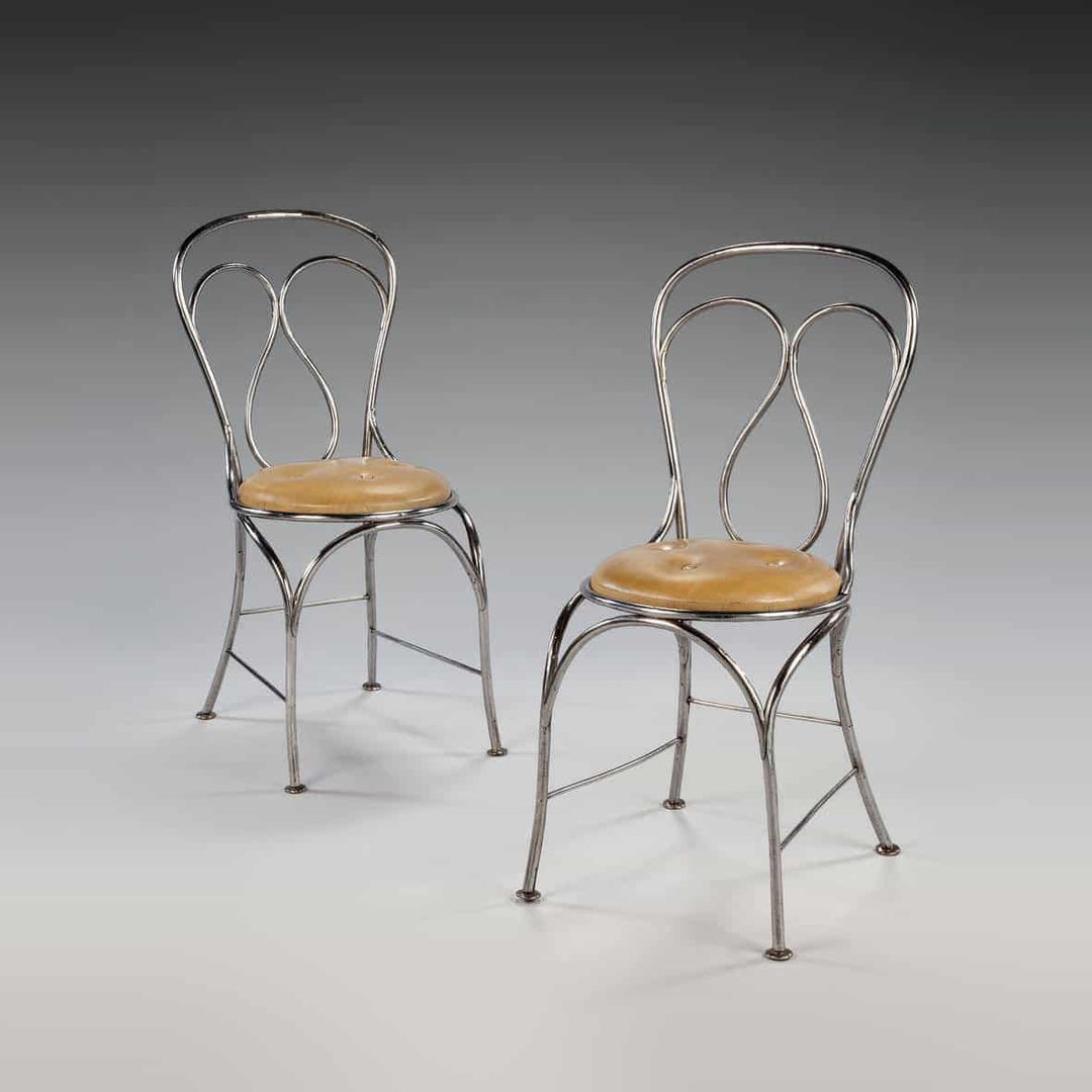 Pair Of Tubular Steel Chairs In The Manner Of Thonet