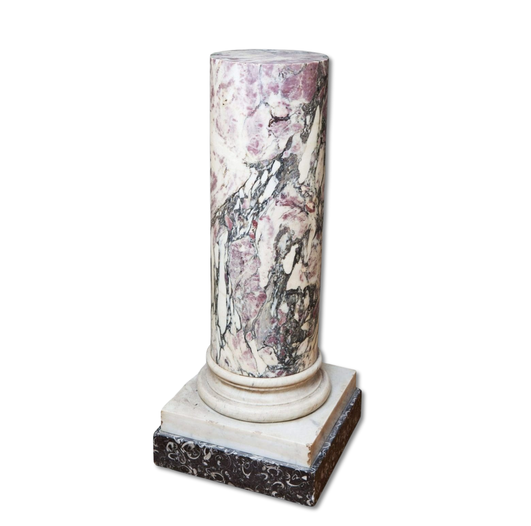 A Fine Richly Figured Breche Violette Marble Pedestal