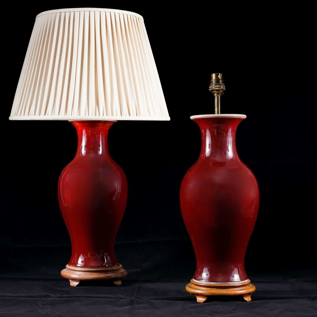 Chinese Sang de Boeuf Vases as Table Lamps