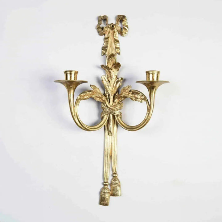 Pair of Louis XVI style gilt-bronze wall lights