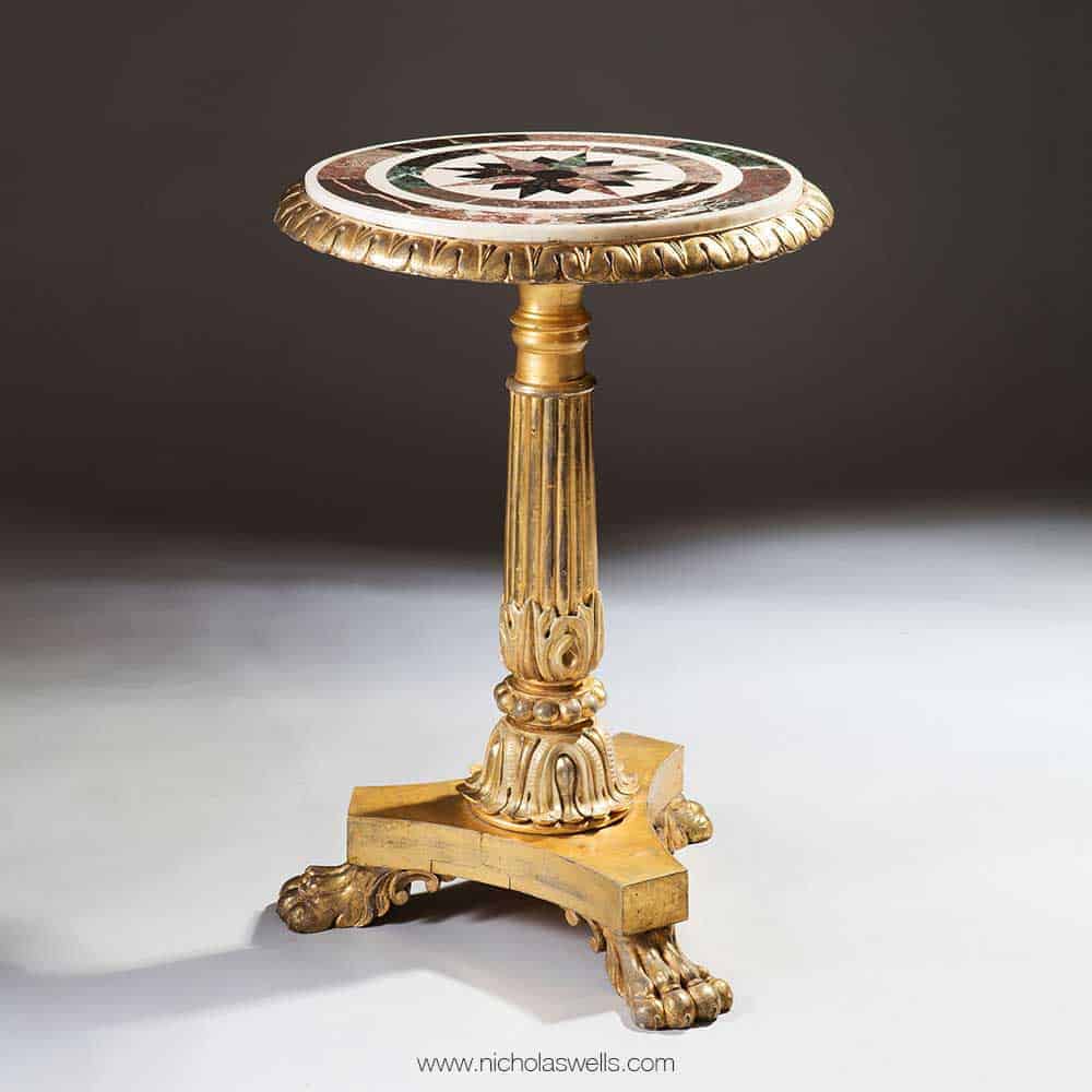 William Iv Giltwood And Pietra Dure Occasional Table